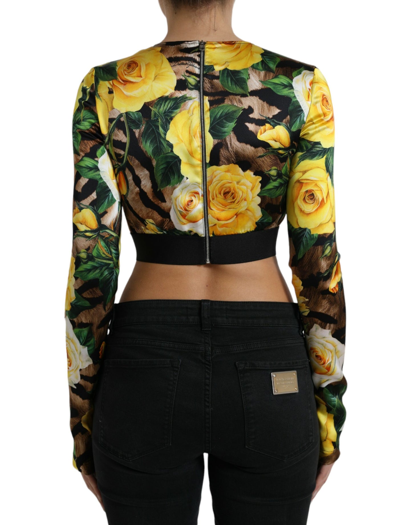 Dolce & Gabbana Elegant Floral Cropped Blouse Top