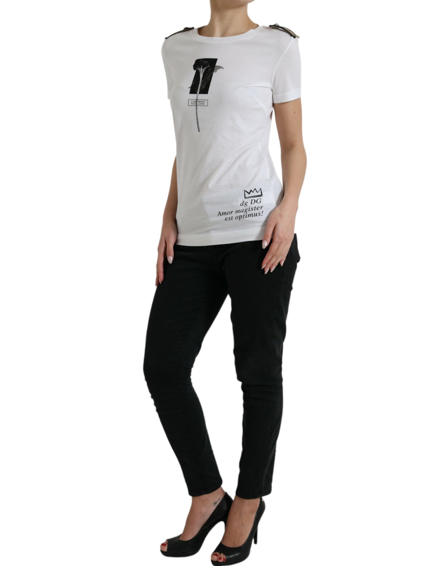 Dolce & Gabbana Elegant Monochrome Crew Neck T-Shirt