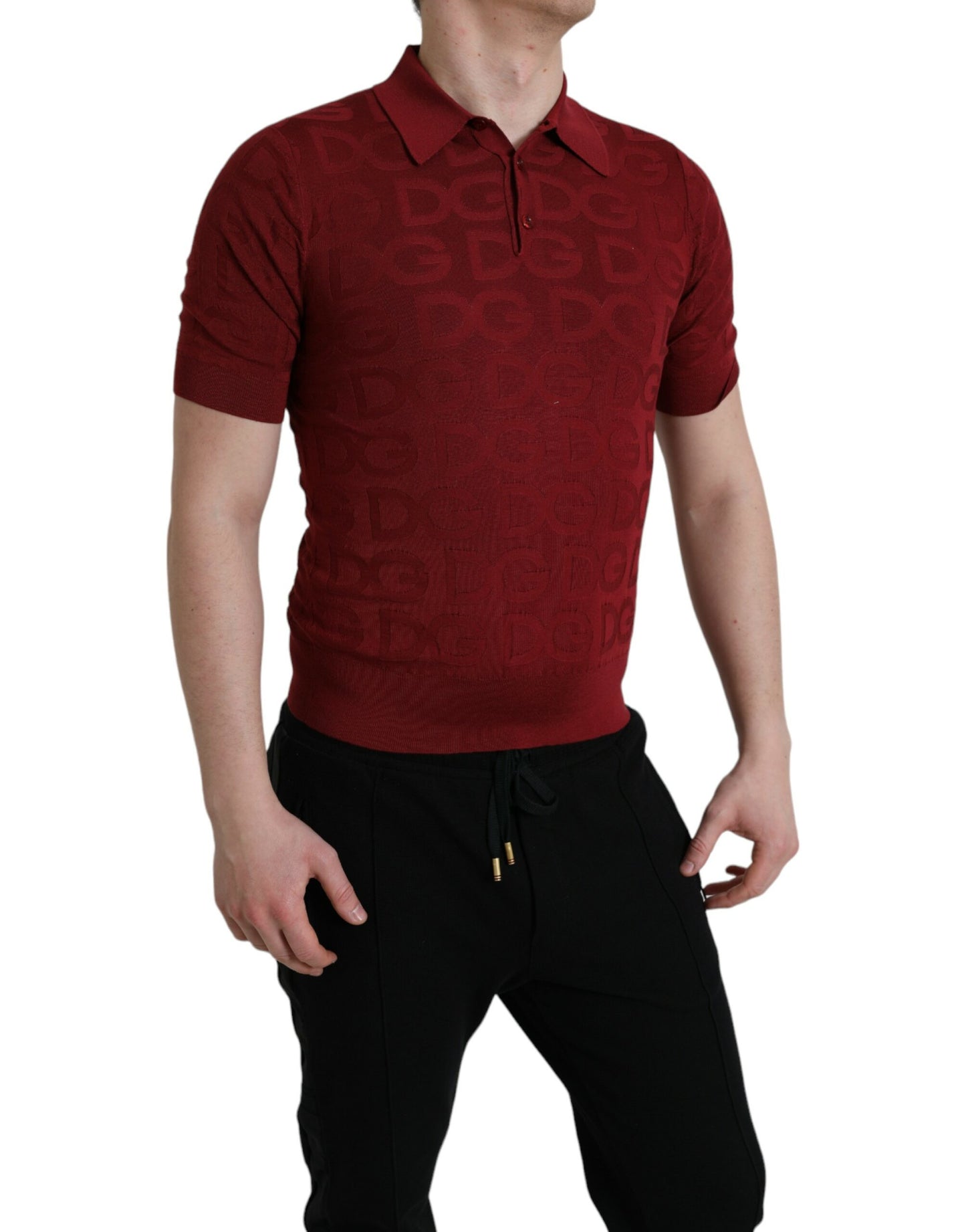 Dolce & Gabbana Elegant Silk Maroon Polo T-Shirt