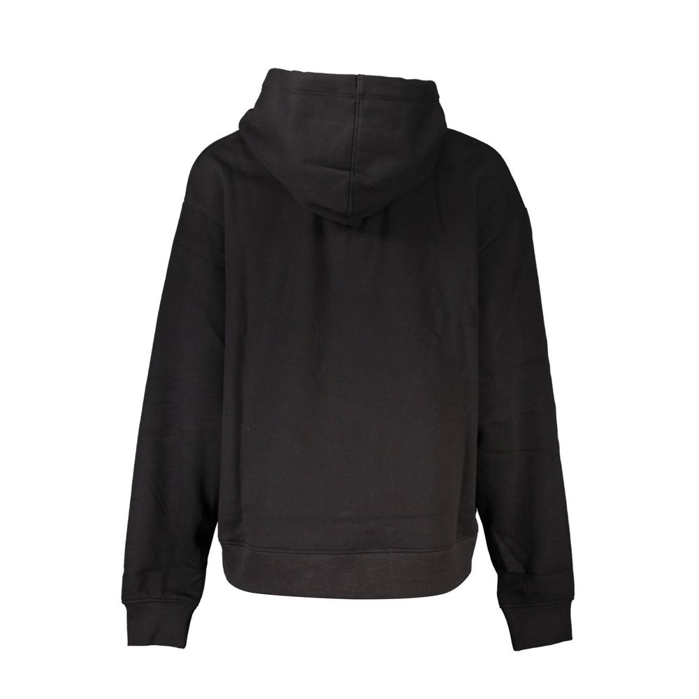 Calvin Klein Chic Black Hooded Sweatshirt with Fleece Interior