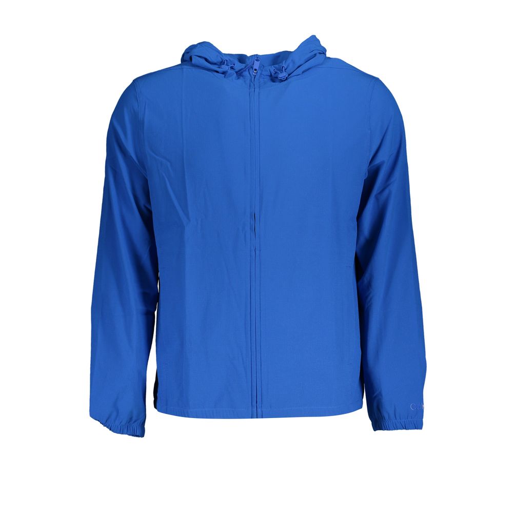 Calvin Klein Sleek Hooded Sports Jacket in Vibrant Blue