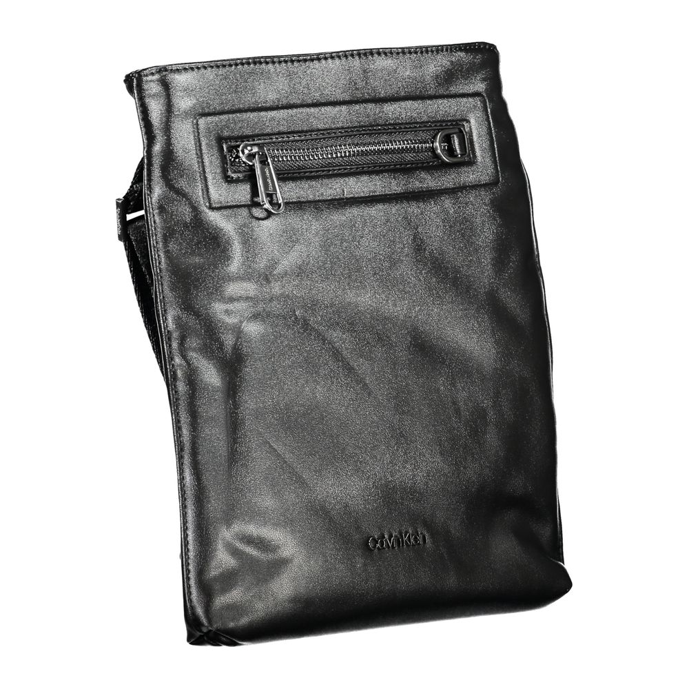 Calvin Klein Sleek Black Shoulder Bag with Contrast Details