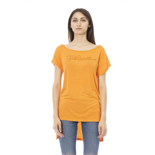 Just Cavalli Orange Cotton Women T-Shirt