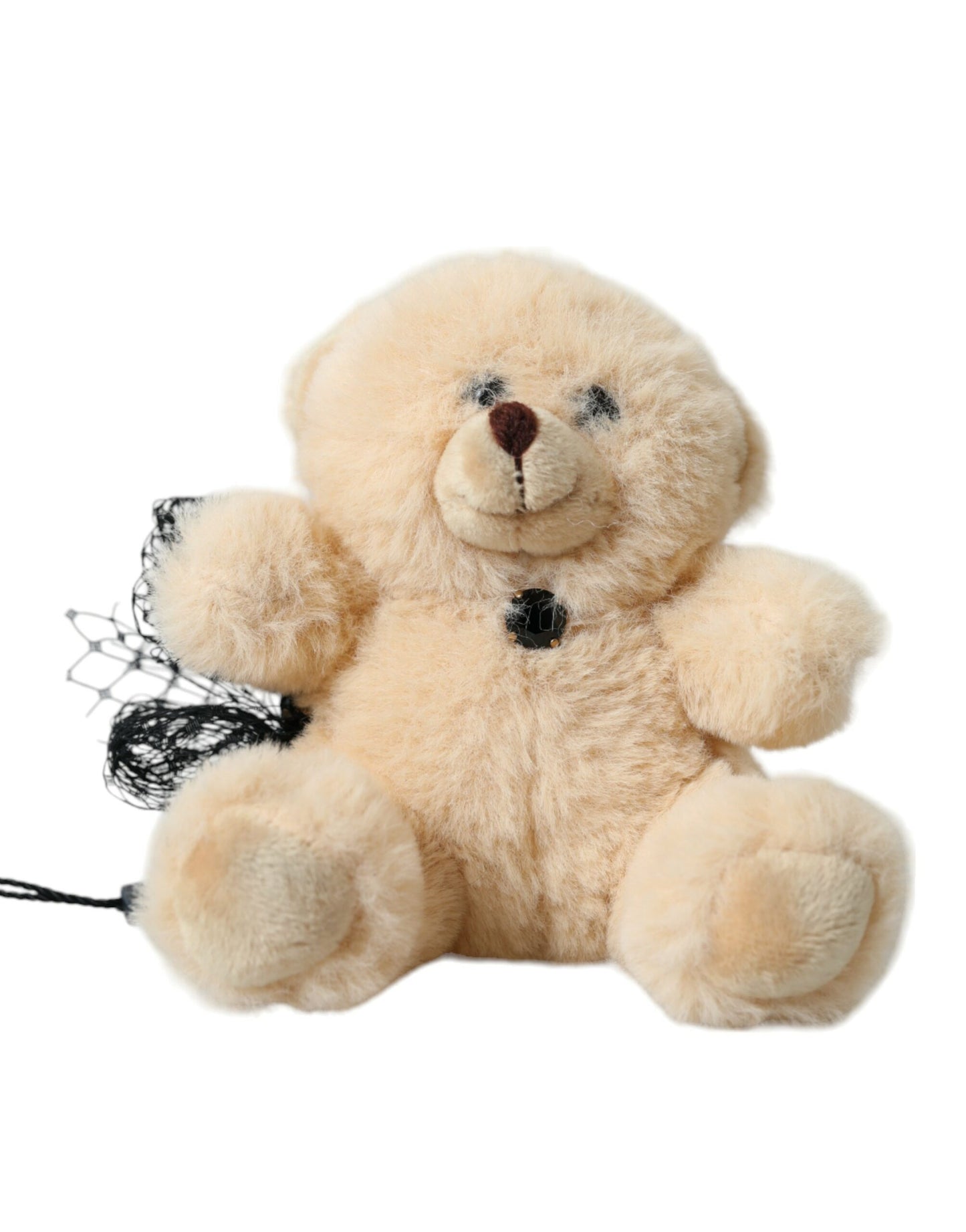 Dolce & Gabbana Beige Teddy Bear Mesh Net Band Hair Clip