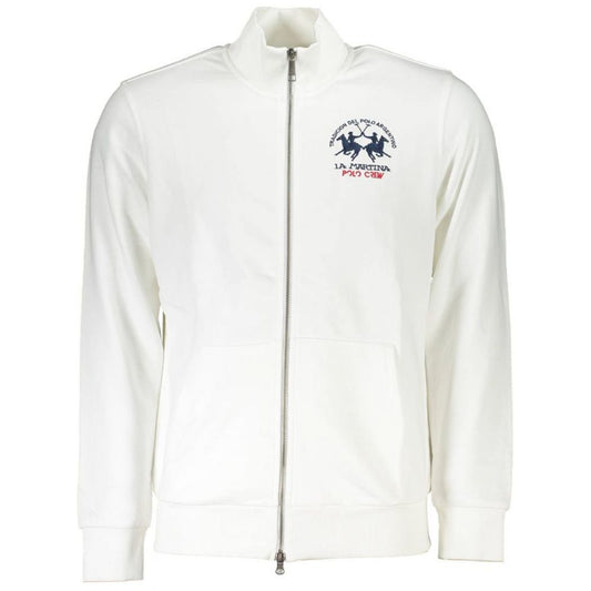 La Martina White Cotton Men Sweater