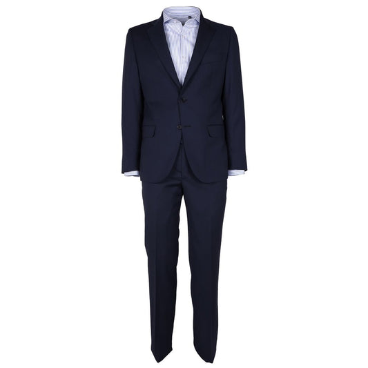 Made in Italy Blue Virgin Wool Mens Suit