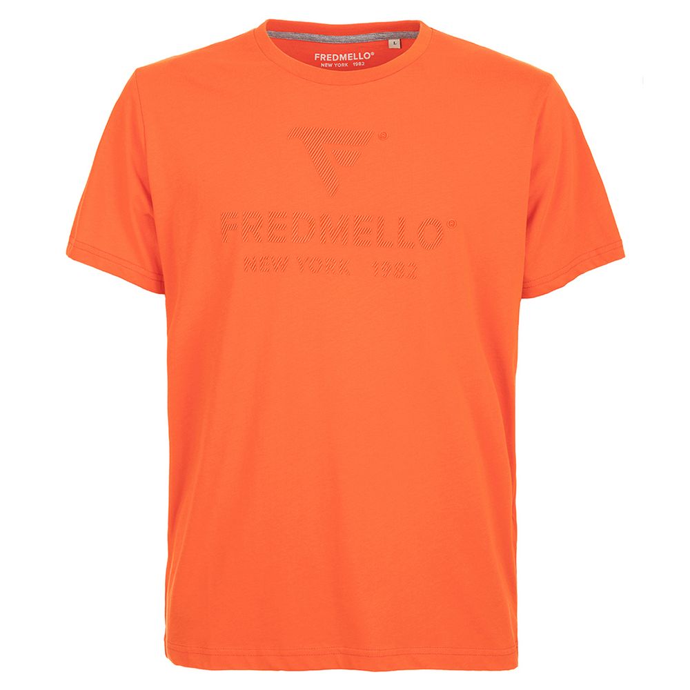 Fred Mello Orange Cotton Men T-Shirt