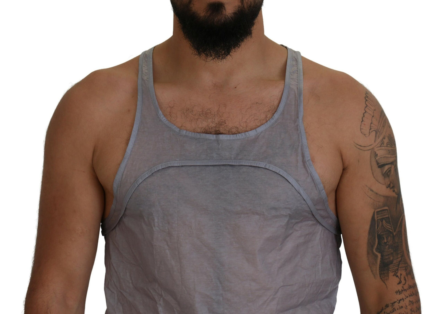 Dsquared² Light Gray Cotton Sleeveless Tank Men Top T-shirt