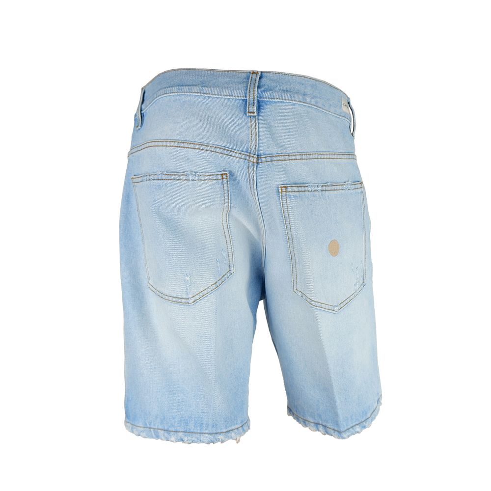 Don The Fuller Light Blue Cotton Men Bermuda Shorts