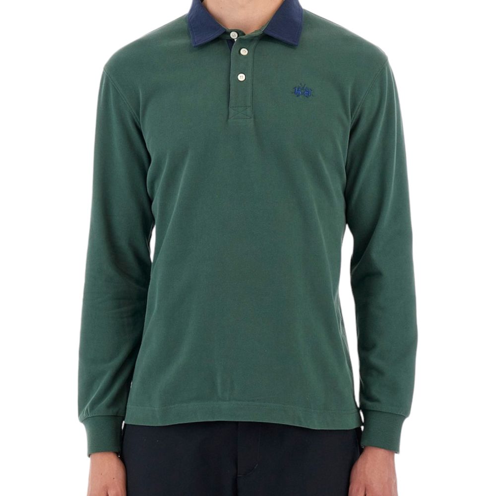 La Martina Green Cotton Polo Shirt