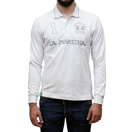 La Martina White Cotton Polo Shirt