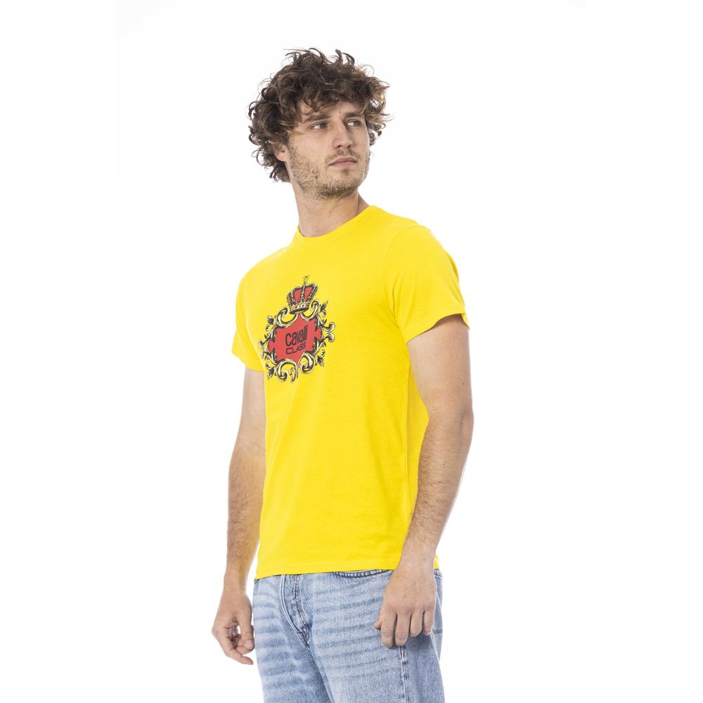 Cavalli Class Yellow Cotton Men T-Shirt