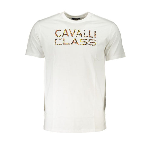 Cavalli Class White Cotton T-Shirt