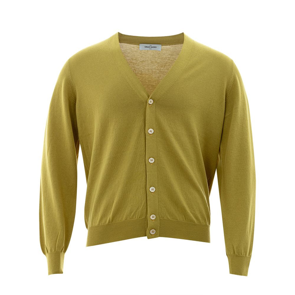 Gran Sasso Italian Wool Cardigan in Vibrant Yellow