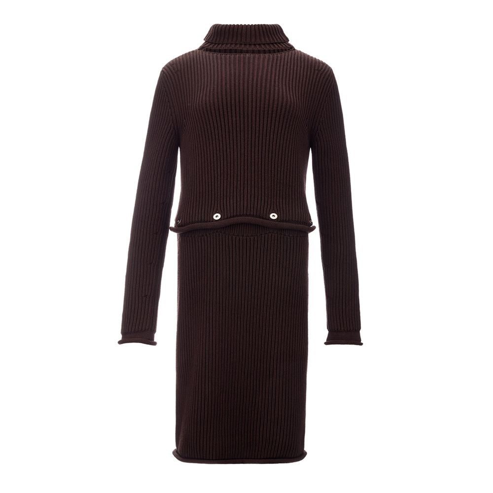 Bottega Veneta Elegant Viscose Brown Dress