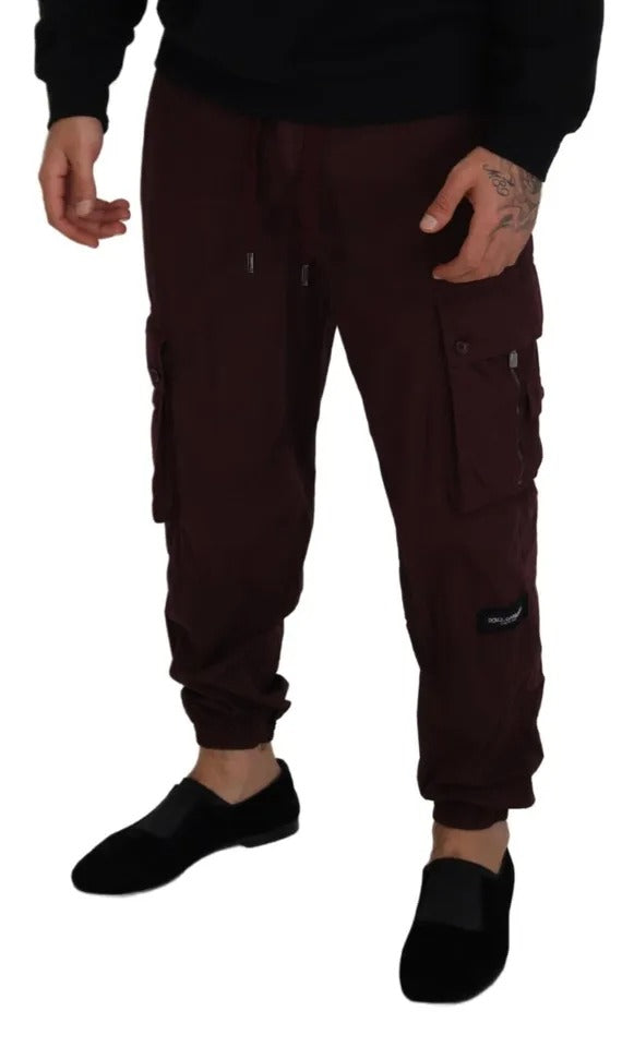 Dolce & Gabbana Bordeaux Cargo Jogger Trouser Cotton Pants