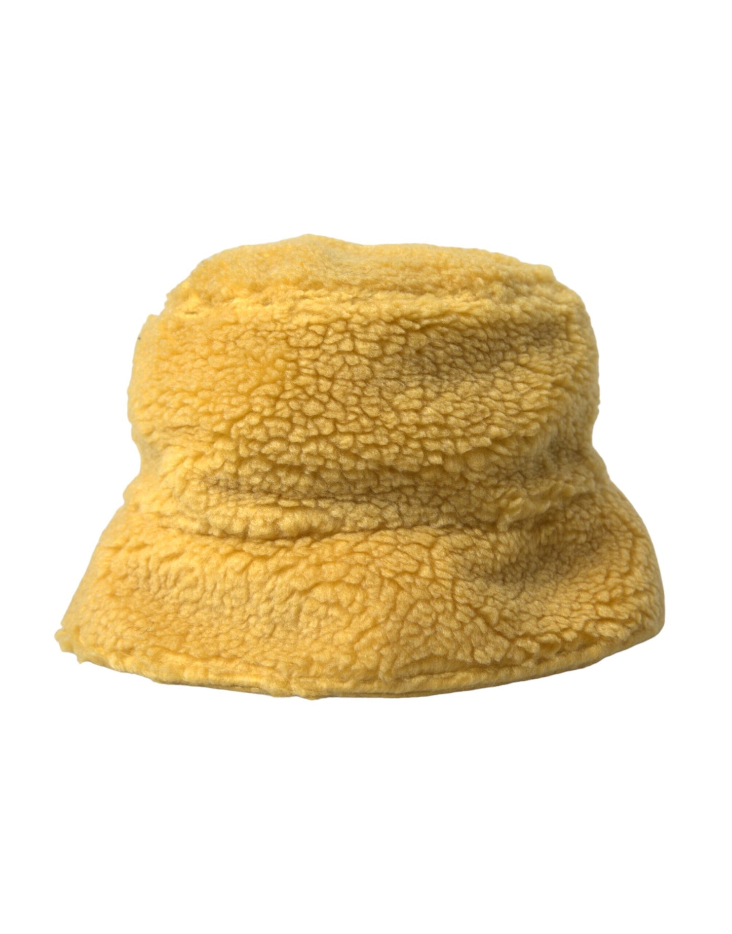 Dolce & Gabbana Yellow Fluffy Fleece Fur Bucket Hat Men