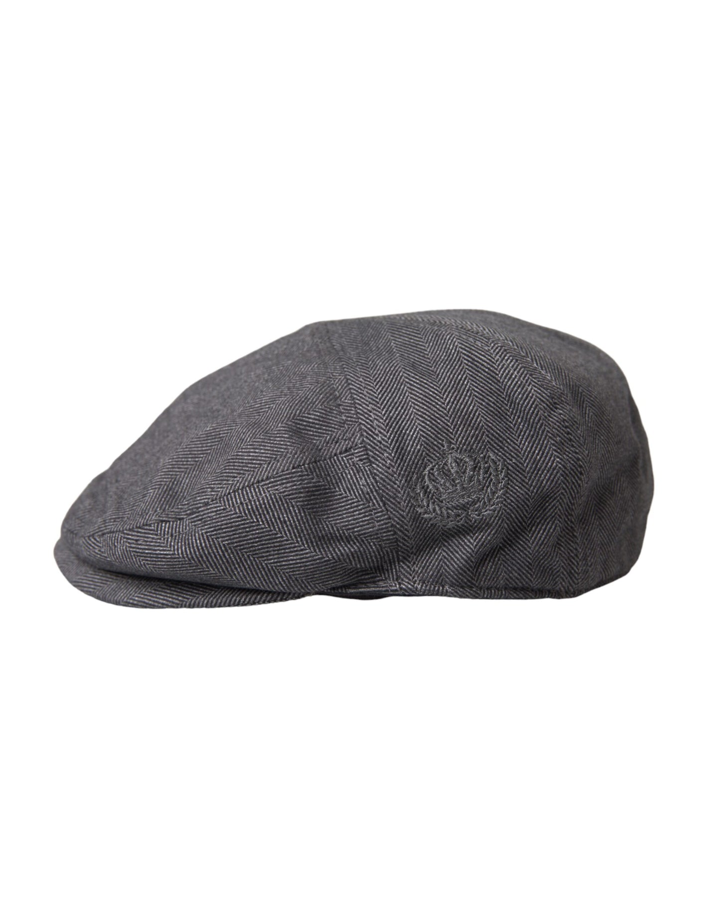 Dolce & Gabbana Gray Herringbone Crown Newsboy Hat Men