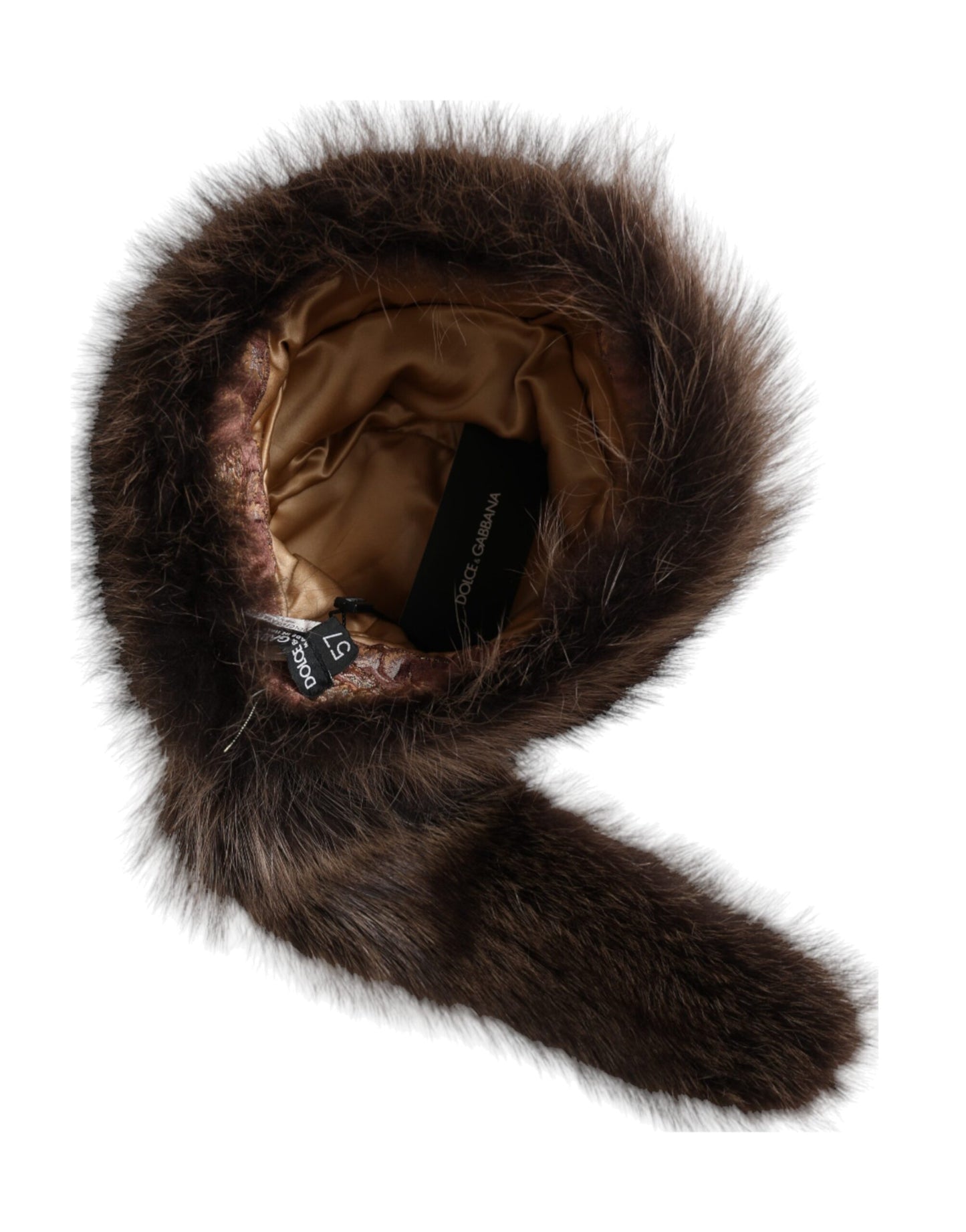 Dolce & Gabbana Women Brown Raccoon Fur Bucket Hat