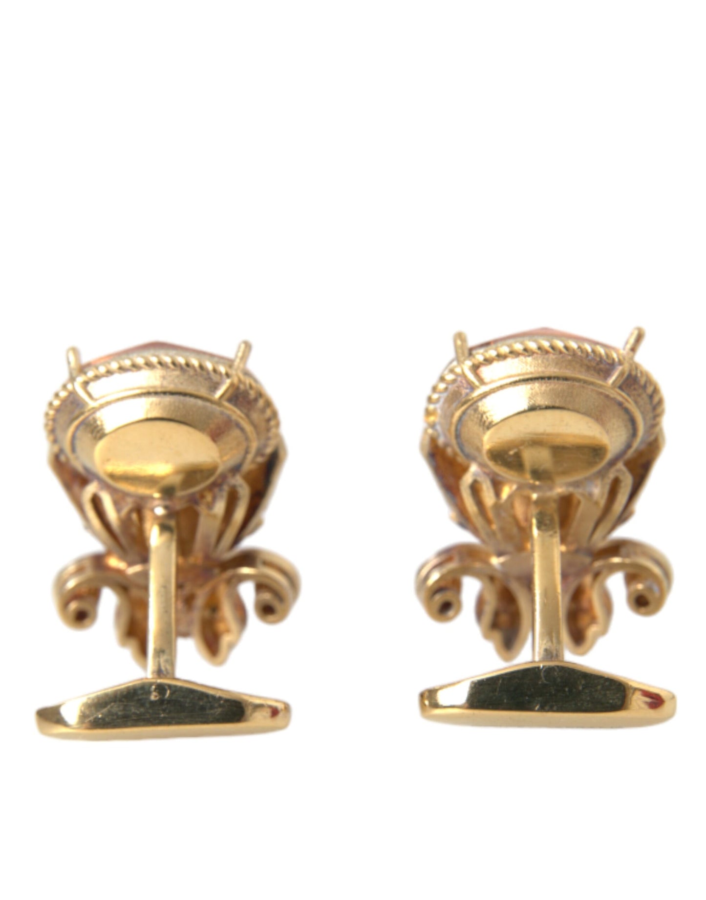 Dolce & Gabbana Gold Tone 925 Sterling Silver Crystal Cufflink