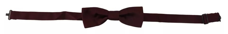 Dolce & Gabbana Bordeaux Silk Adjustable Neck Men Bow Tie