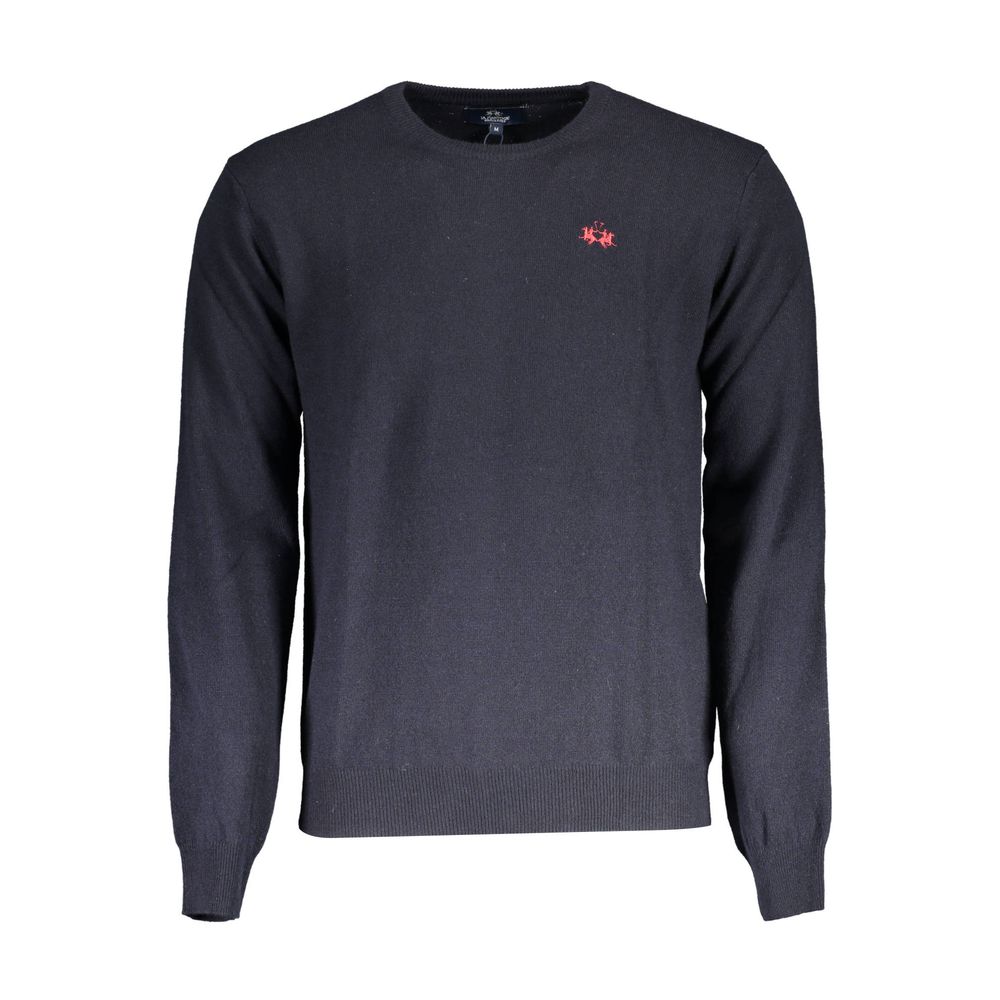 La Martina Blue Wool Men Sweater