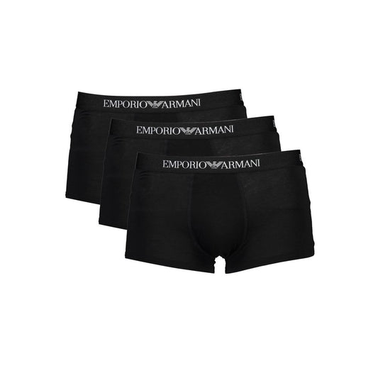 Emporio Armani Black Cotton Men Trunk