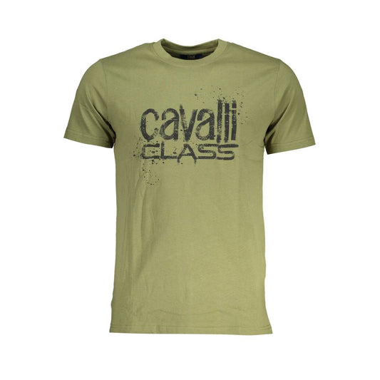 Cavalli Class Green Cotton T-Shirt