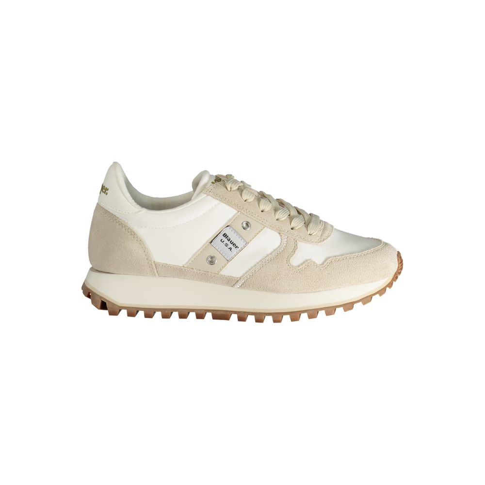 Blauer Beige Polyester Sneaker