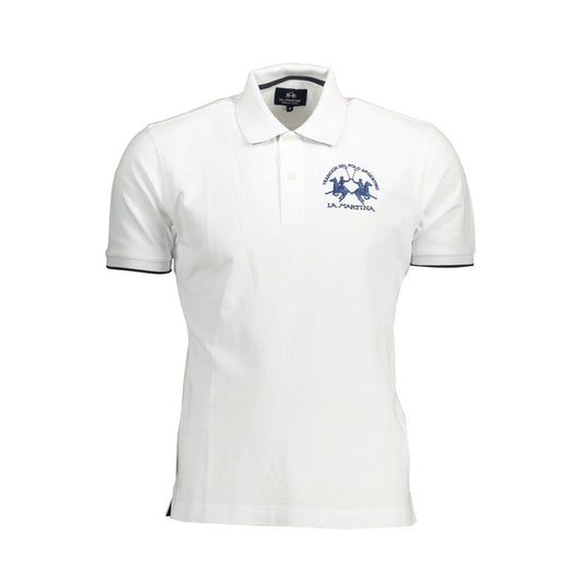 La Martina White Cotton Mens Polo Shirt