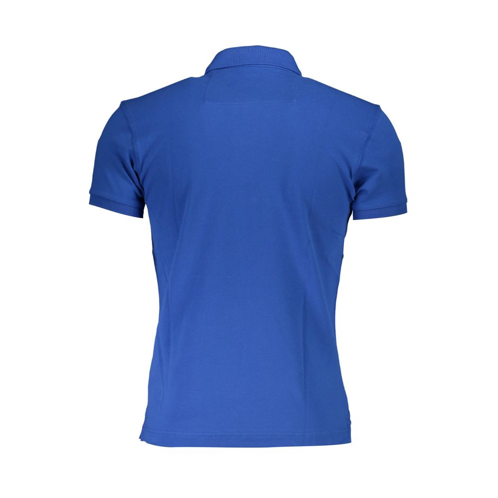 La Martina Blue Cotton Men Polo Shirt