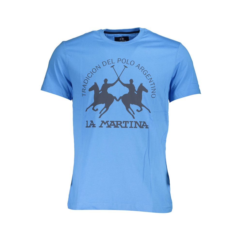 La Martina Blue Cotton Men T-Shirt