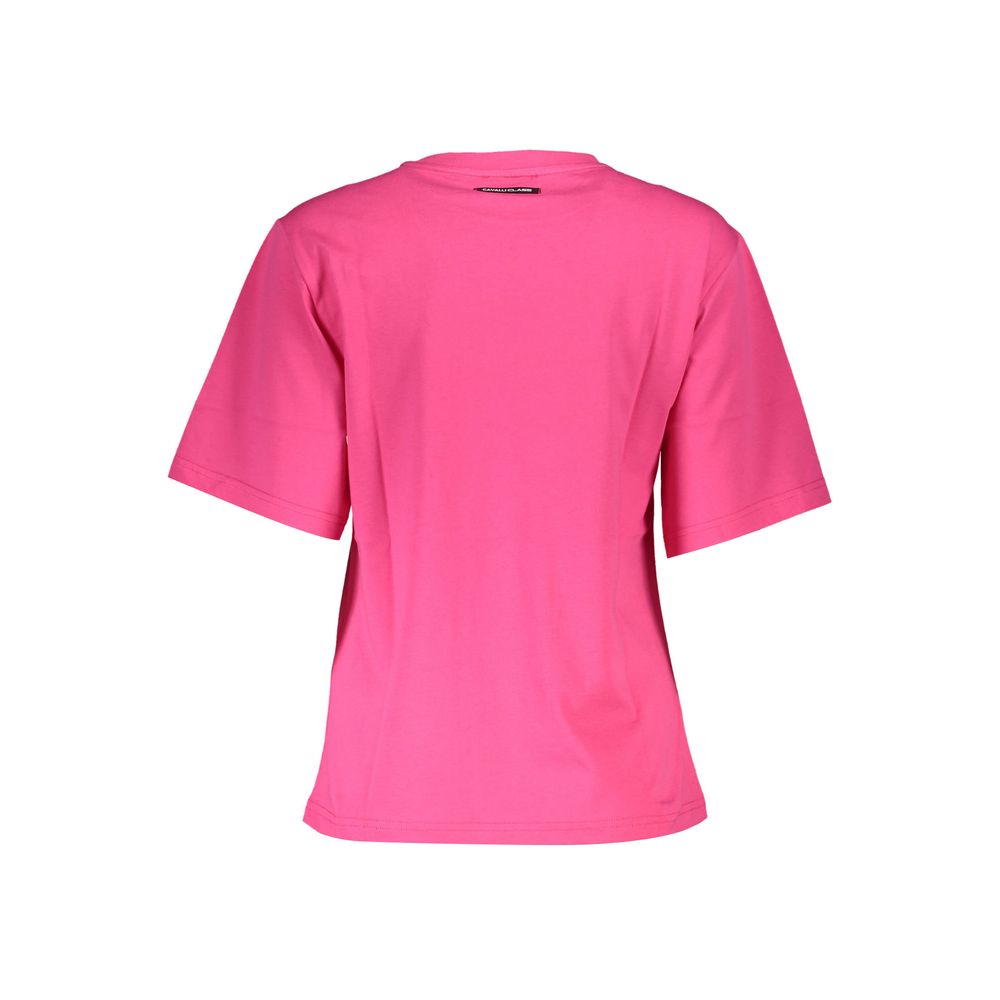 Cavalli Class Pink Cotton Women T-Shirt