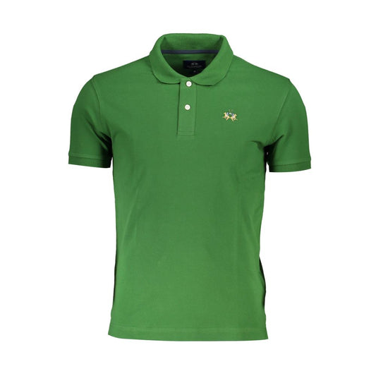 La Martina Sleek Green Slim Fit Polo with Contrast Detail