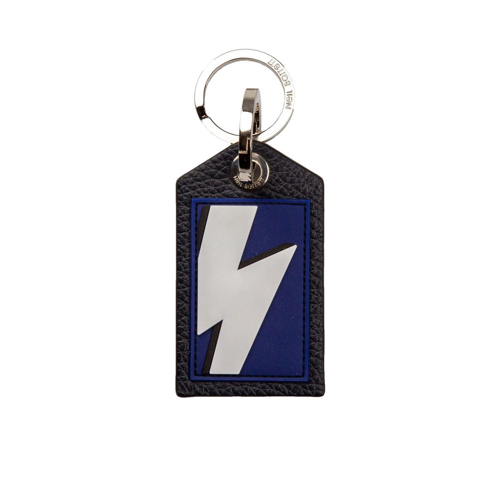 Neil Barrett Blue Leather Men Keychain