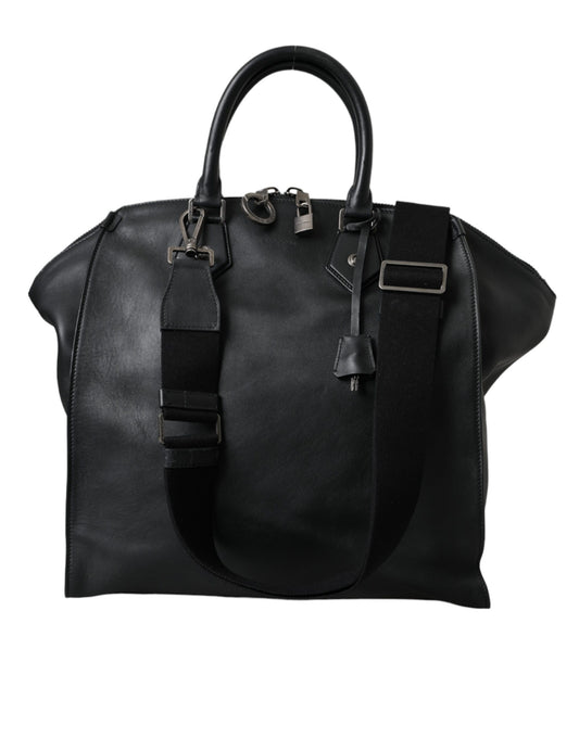 Dolce & Gabbana Black Washed Calfskin Biker Style Shopper Bag