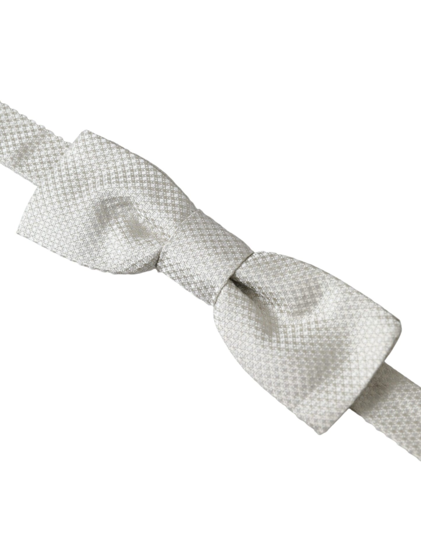 Dolce & Gabbana Off White Silk Adjustable Neck Men Papillon Bow Tie