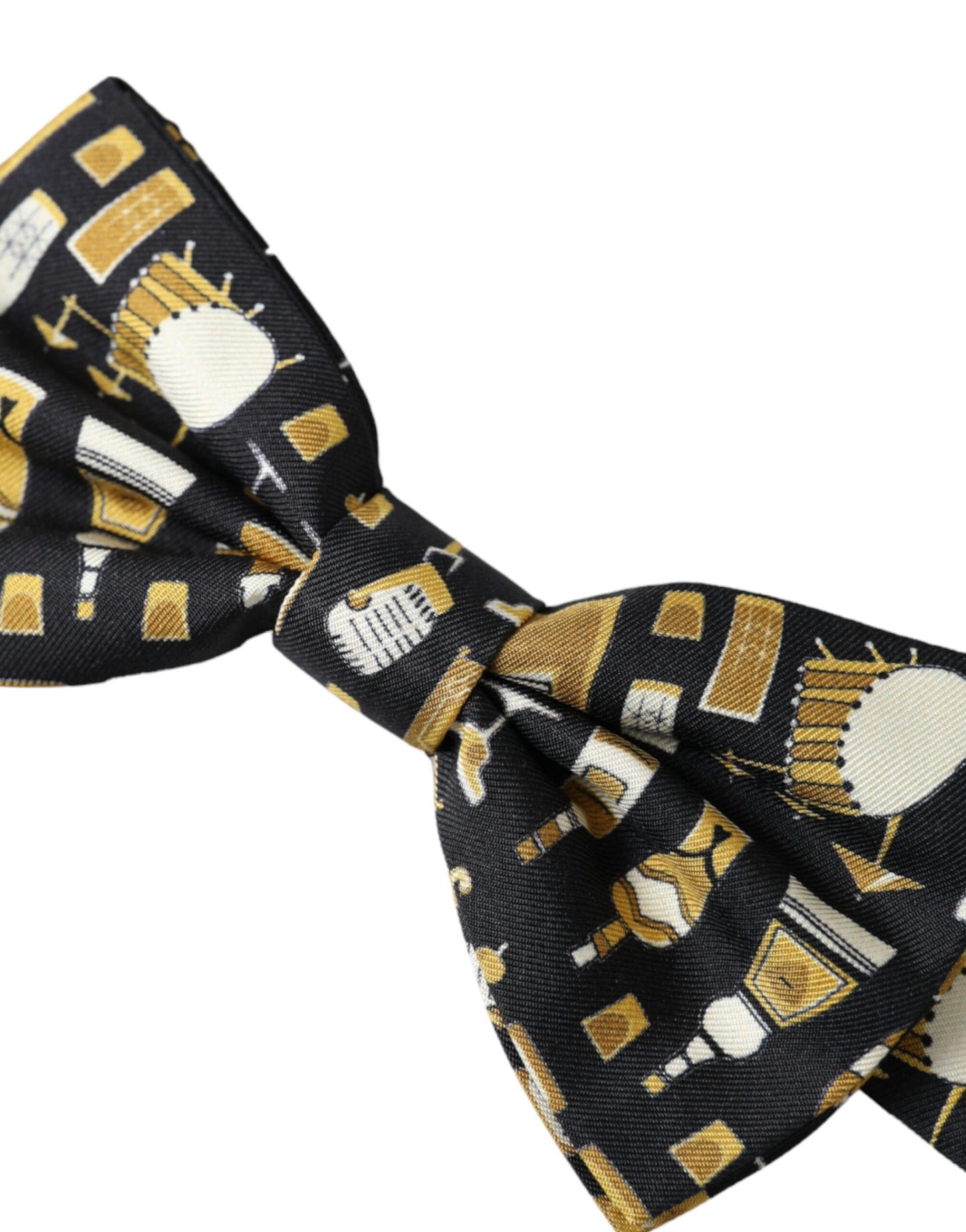 Dolce & Gabbana Black Silk Cocktail Adjustable Neck Men Bow Tie