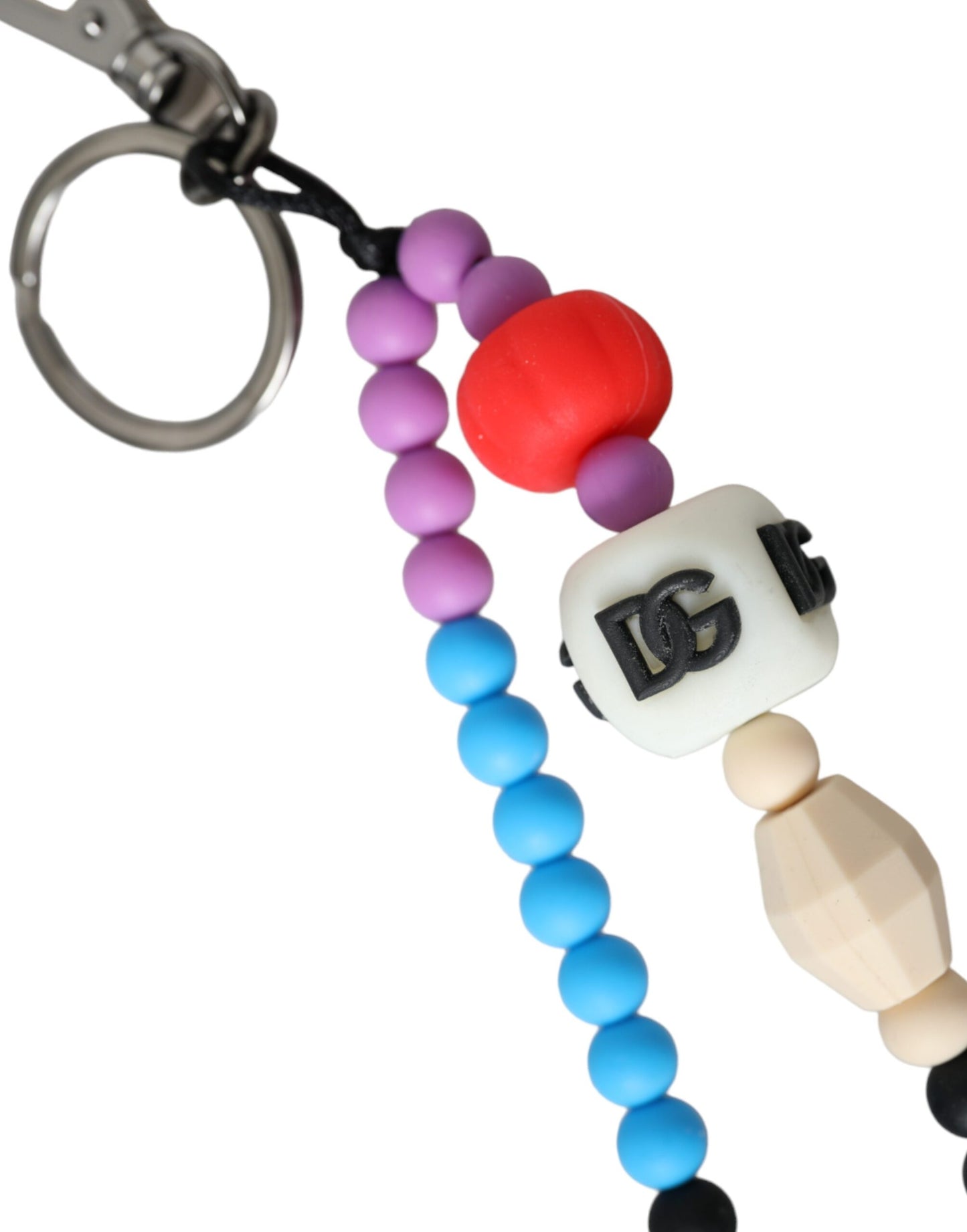 Dolce & Gabbana Multicolor Beaded DG Charm Accessory Keychain Keyring