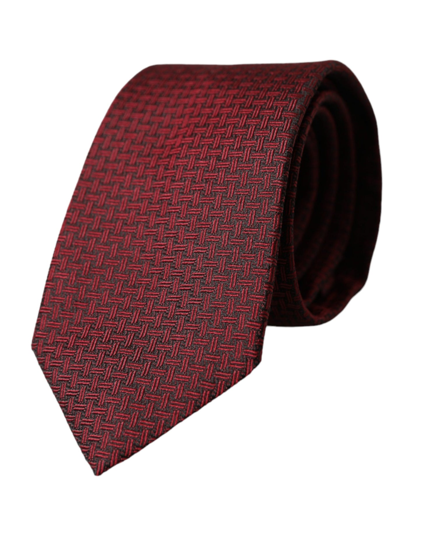 Dolce & Gabbana Red Patterned 100% Silk Adjustable Men Tie