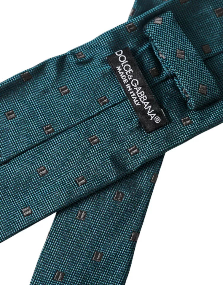 Dolce & Gabbana Green Patterned Silk Adjustable Men Tie