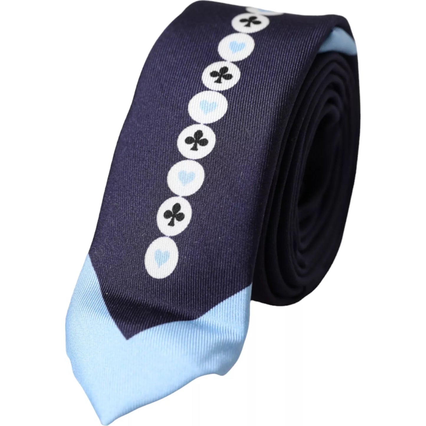 Dolce & Gabbana Blue Card Deck Symbols Adjustable Tie