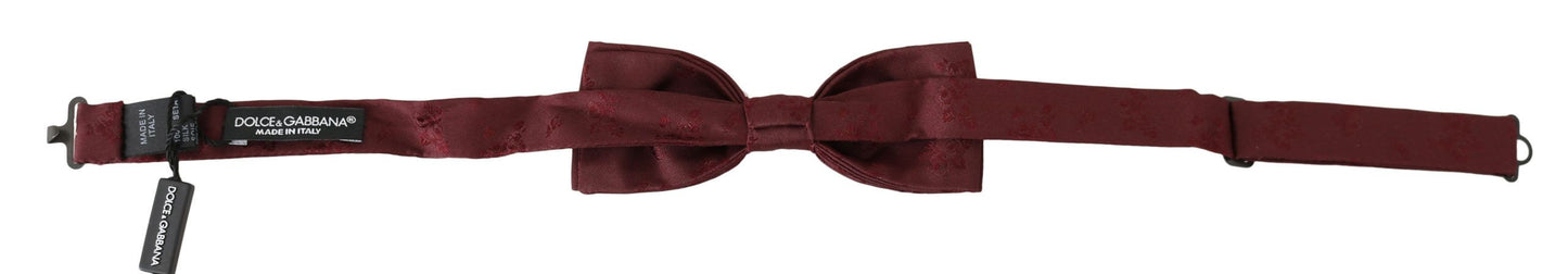 Dolce & Gabbana Elegant Maroon Silk Bow Tie