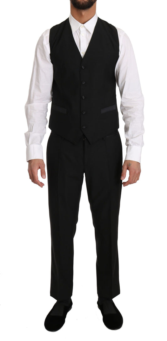 Dolce & Gabbana Sleek Black Slim Fit Formal Vest